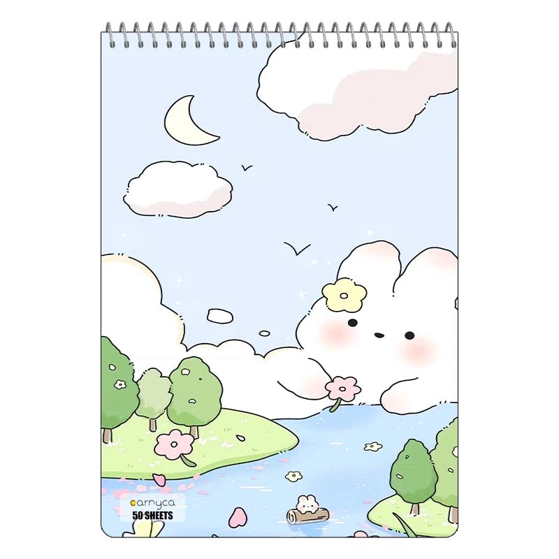 دفتر نقاشی 50 برگ سیمی کارنیکا طرح خرگوش کیوت Cute Rabbit کد 31502