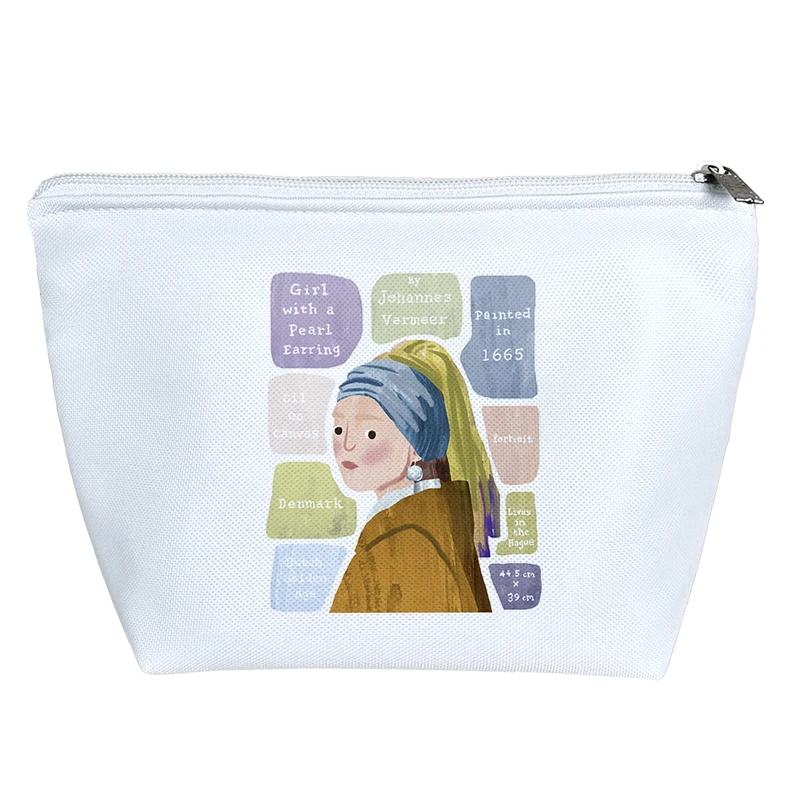 کیف لوازم آرایش دخترانه خندالو مدل دختری با گوشواره مروارید کد H1067