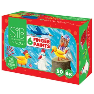 رنگ انگشتی 6 رنگ سیب مدل SAFE FOR CHILD طرح پرنده