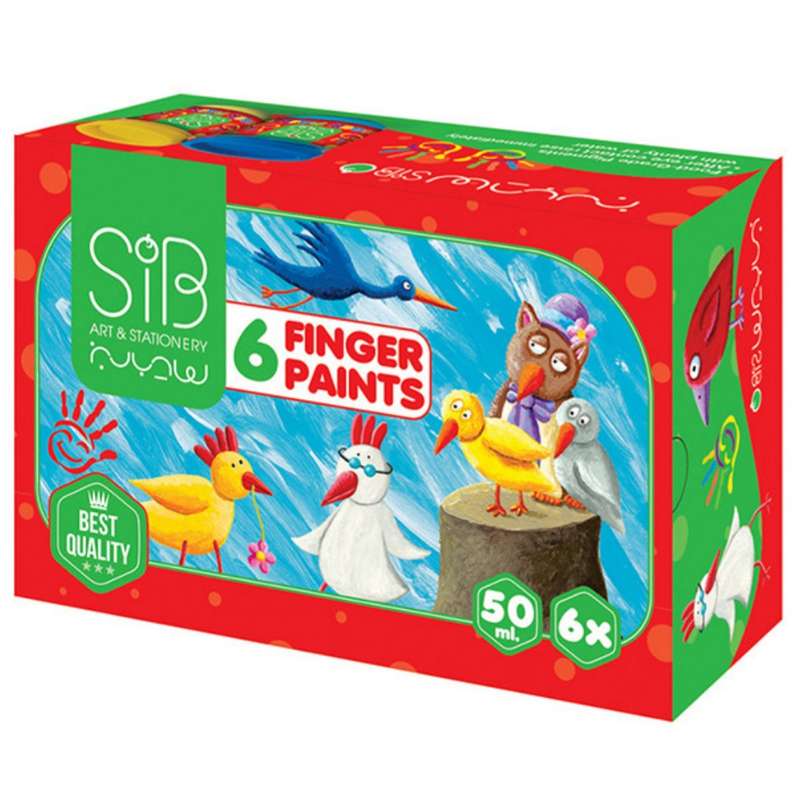 رنگ انگشتی 6 رنگ سیب مدل SAFE FOR CHILD طرح پرنده رنگ انگشتی 6 رنگ سیب مدل SAFE FOR CHILD طرح پرنده