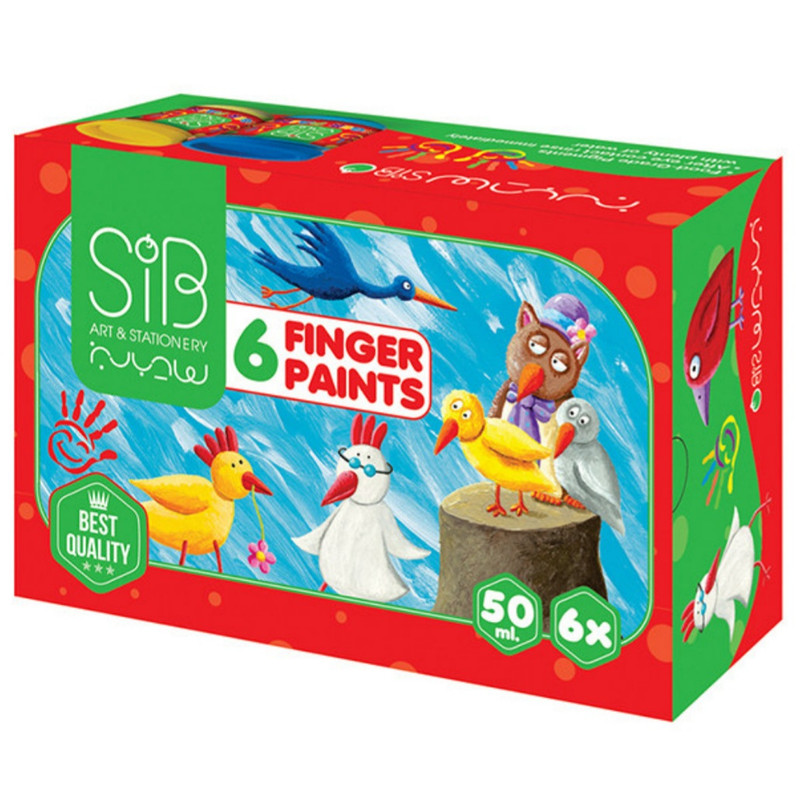 رنگ انگشتی 6 رنگ سیب مدل SAFE FOR CHILD طرح پرنده رنگ انگشتی 6 رنگ سیب مدل SAFE FOR CHILD طرح پرنده