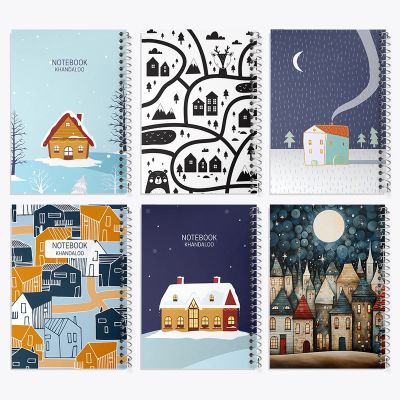 دفتر مشق 50 برگ خندالو طرح خانه کد 195 مجموعه 6 عددی