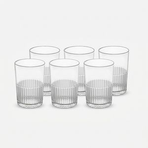 لیوان لیمون مدل شیاردار شیشه ای مجموعه 6 عددی