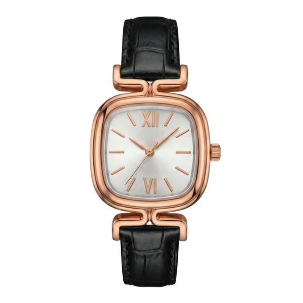 ساعت مچی عقربه‌ای کوارتز زنانه مدل کلاسیک لوکس بند چرم کد T6