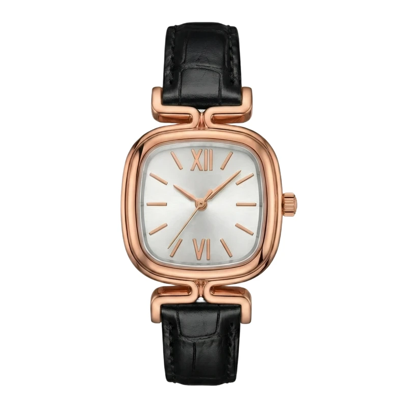 ساعت مچی عقربه‌ای کوارتز زنانه مدل کلاسیک لوکس بند چرم کد T6