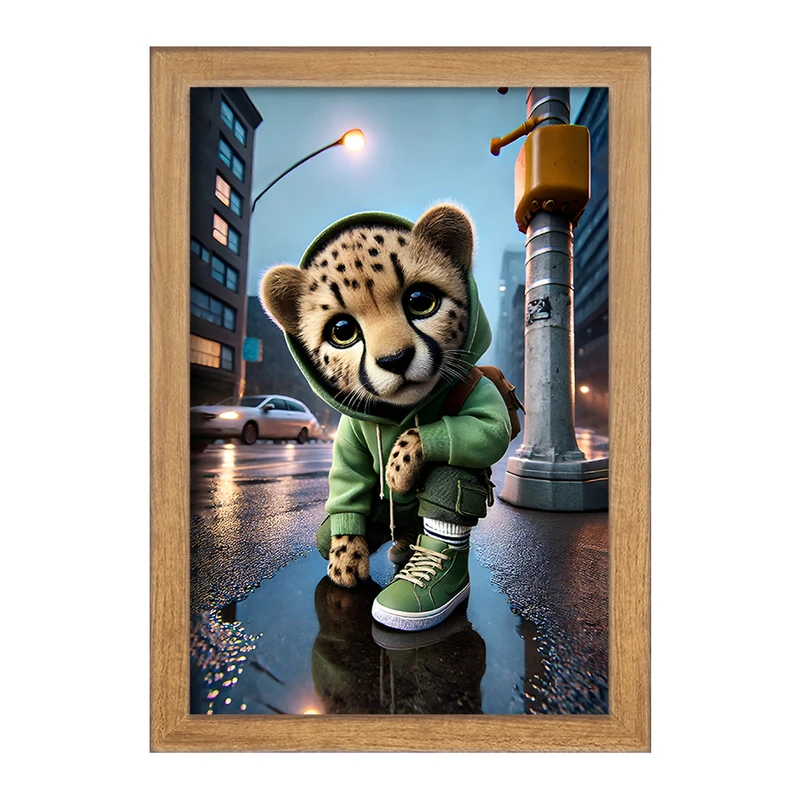 تابلو خندالو مدل یوزپلنگ بامزه کد F11885