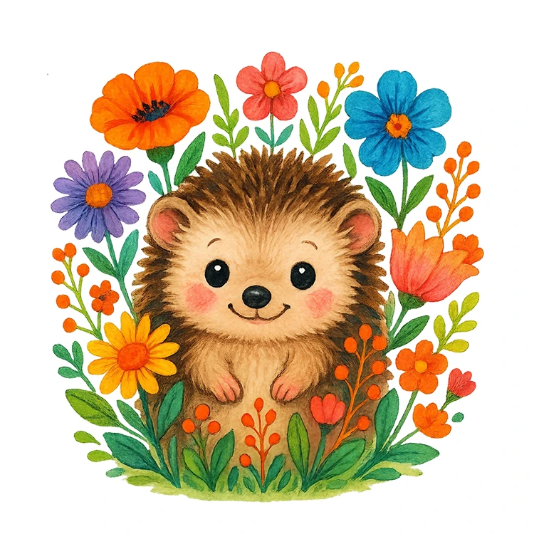 استیکر پارچه و لباس پاد آفرین مدل کیوت بامزه فانتزی طرح جوجه تیغی کد S2692