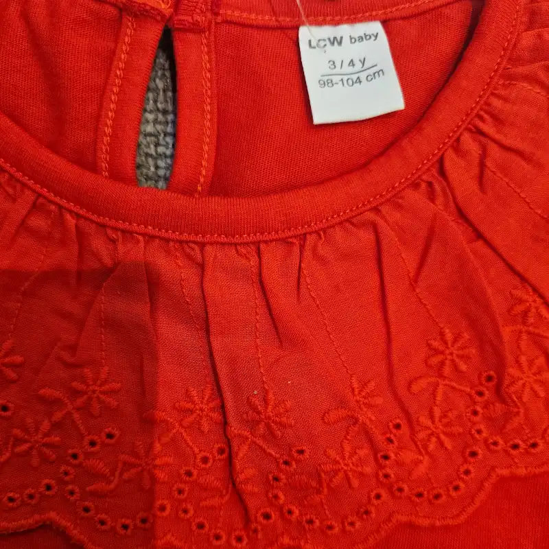 تی شرت آستین بلند دخترانه ال سی وایکیکی مدل Dkk002