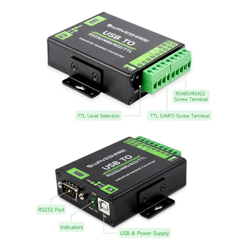 مبدل صنعتی USB به سریال ویوشیر مدل RS232/485/422/TTL