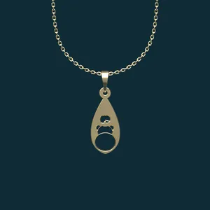 گردنبند طلا 18 عیار زنانه مدوپد مدل هندسی کد AA2-1-1270