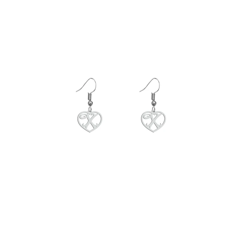 گوشواره زنانه هایکا طرح قلب و حرف X مدل ha-780
