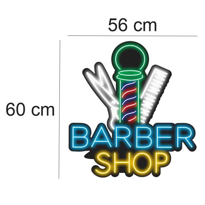 تابلو ال ای دی مدل نئونی طرح BARBER کد 03