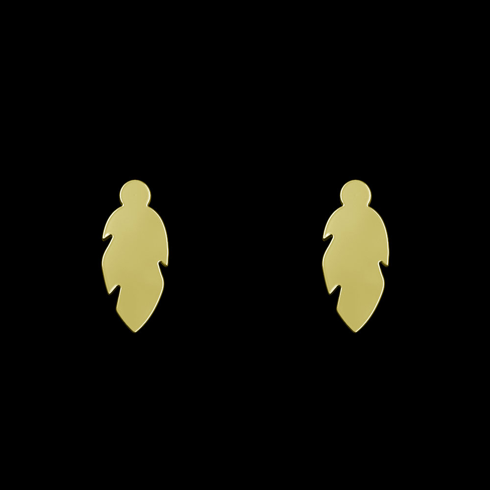 گوشواره طلا 18 عیار زنانه مدوپد مدل برگ کد GA1-12673