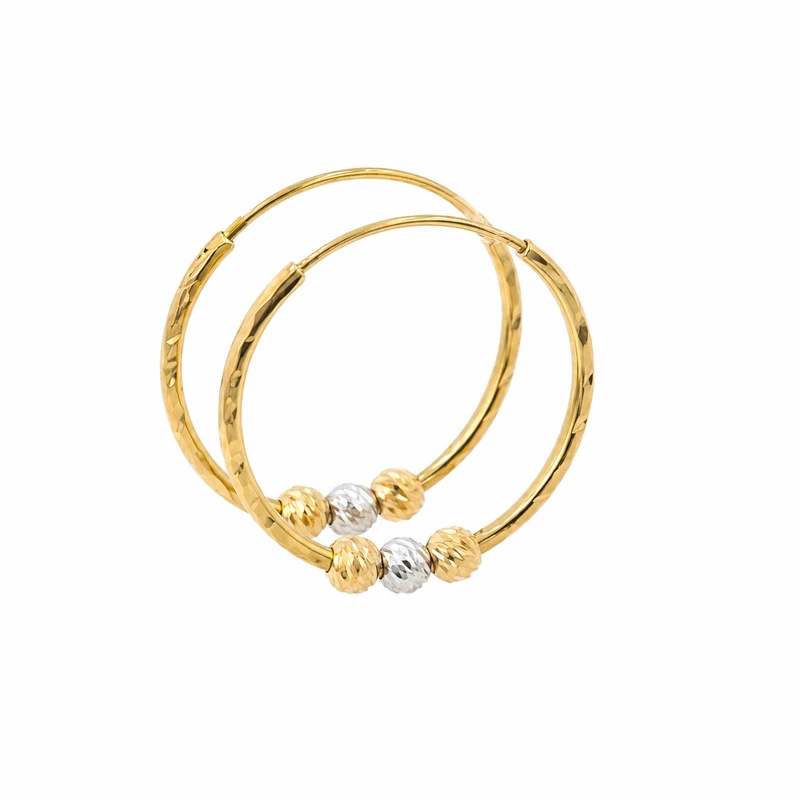 گوشواره حلقه‌ای طلا 18 عیار زنانه مان گالری مدل تراش با آلبرنادو کد EA01-0022700