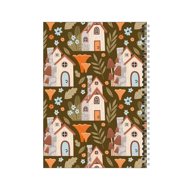 دفتر مشق 100 برگ بامبیلیپ طرح پترن خانه و قارچ ها کد 9138306