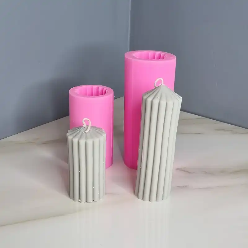 قالب شمع مدل استوانه شیاردار کد C 10-15CM مجموعه 2 عددی