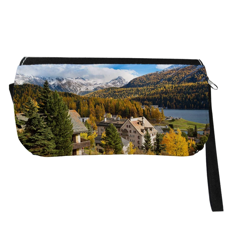 	 جامدادی مدل دوزیپ طرح طبیعت و معماری سوییس کد NI1174