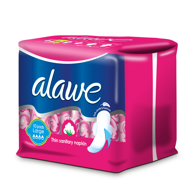 نوار بهداشتی آلاوه مدل مدل cotton بسته 10 عددی