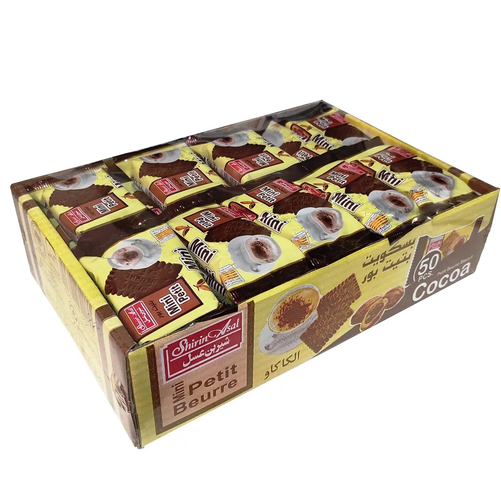 بیسکویت پتی بور کاکائویی شیرین عسل - 13 گرم بسته 50 عددی