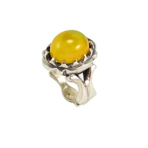 انگشتر نقره مردانه پارلا گوهر مدل شرف الشمس کد 3777