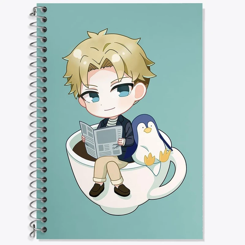 دفتر زبان 50 برگ خندالو مدل دو خط طرح لوید فورجر انیمه اسپای ایکس فمیلی Spy x Family کد 15590