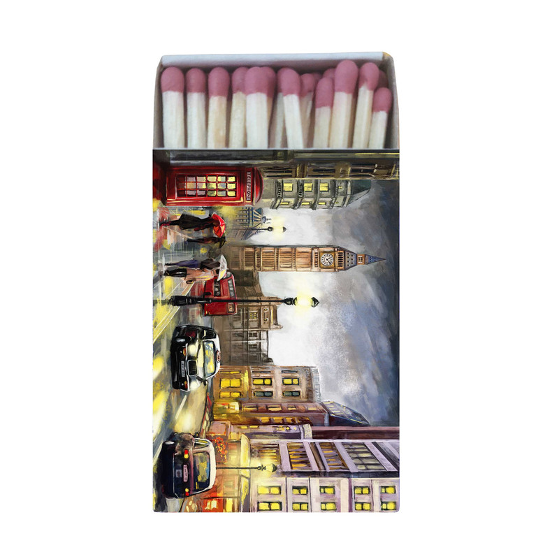کبریت مدل طرح نقاشی خیابان لندن و برج بیگ بن مدل K1005