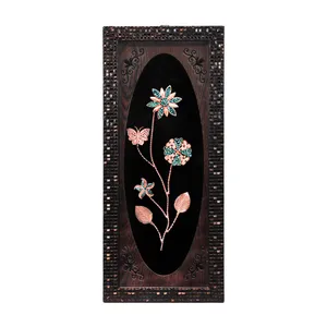 تابلو فیروزه کوبی مدل گل و پروانه کد 3716