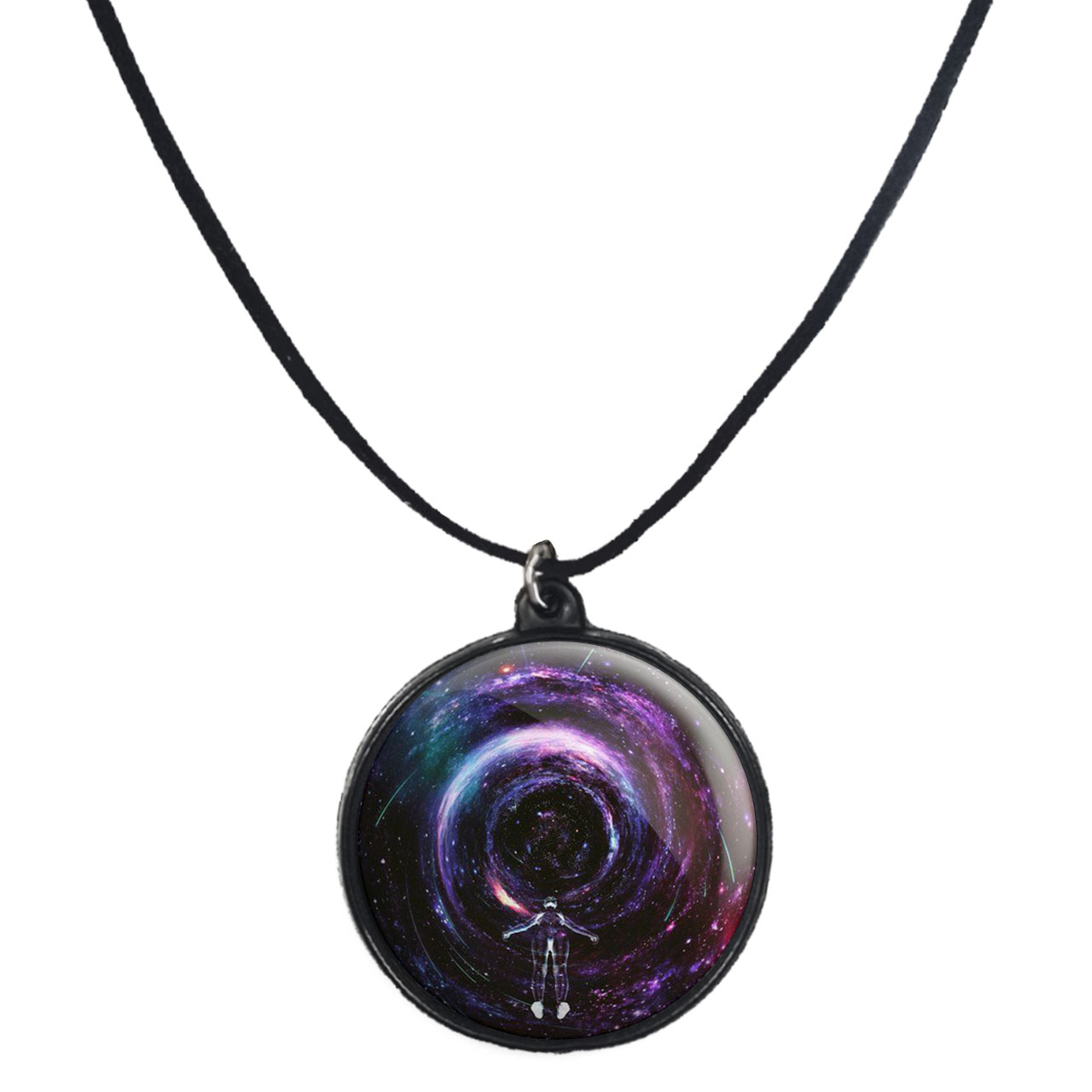 گردنبند پرمانه طرح سیاه چاله ها کد pmb.25898 مدل دو طرفه