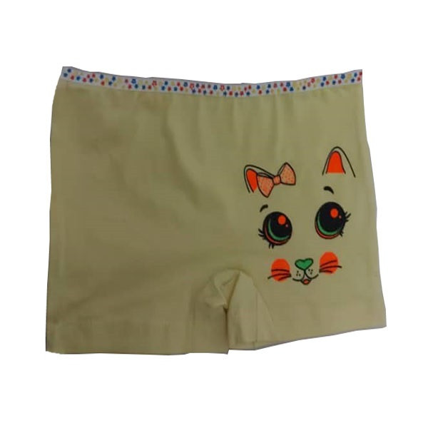 شورت دخترانه طرح گربه رنگ زرد