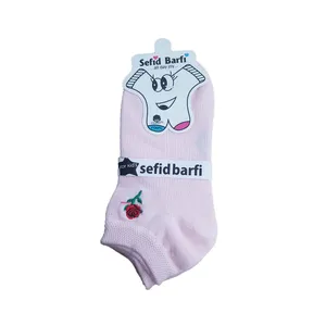 جوراب ساق کوتاه دخترانه مدل گل رز