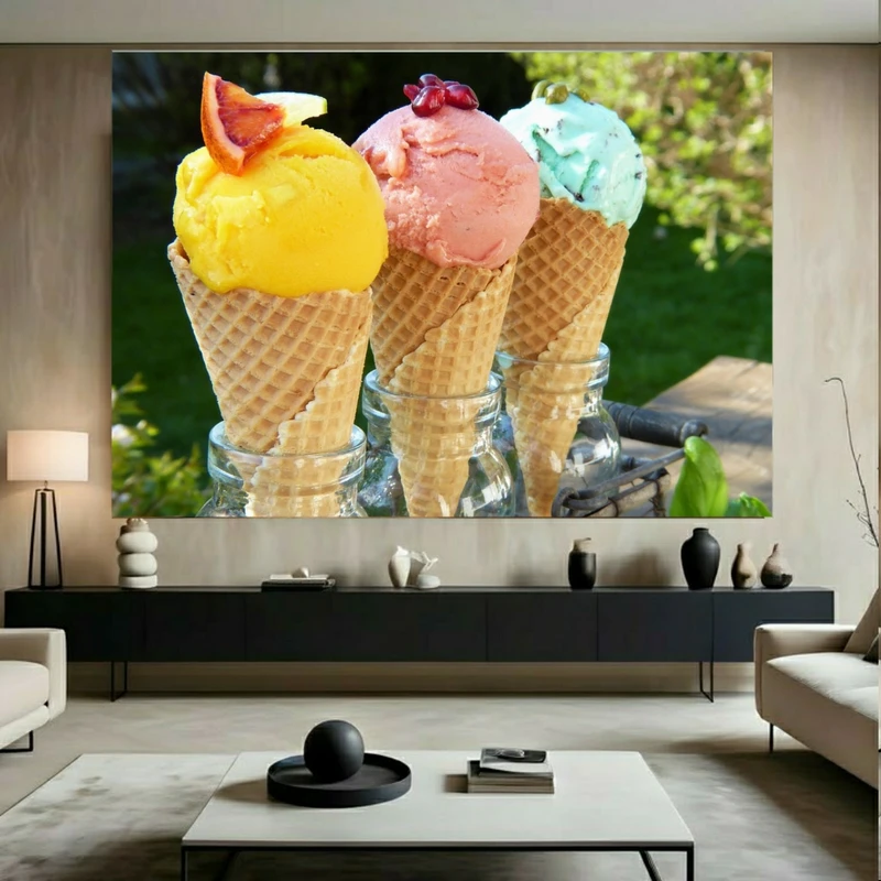 تابلو بوم طرح بستنی قیفی مدل خوشمزه کد BK24260