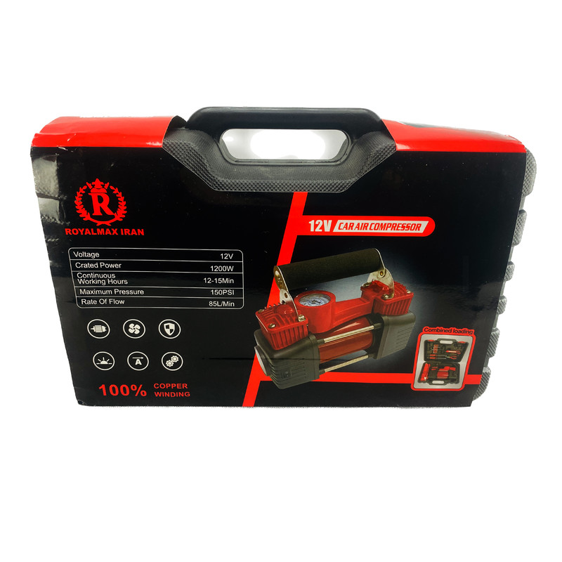 کمپرسور باد فندکی رویال مکس مدل RM-12V مجموعه 15 عددی