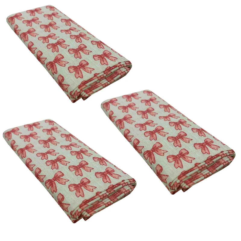 دستمال نظافت خانه و آشپزخانه پنبه‌، نخ مدل مانلی کد 04 بسته 3 عددی