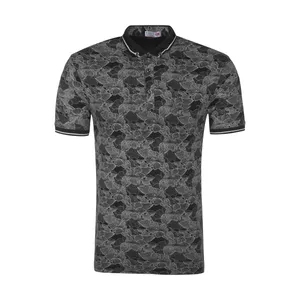 پولوشرت آستین کوتاه مردانه مدل هاوایی کد G-B رنگ مشکی