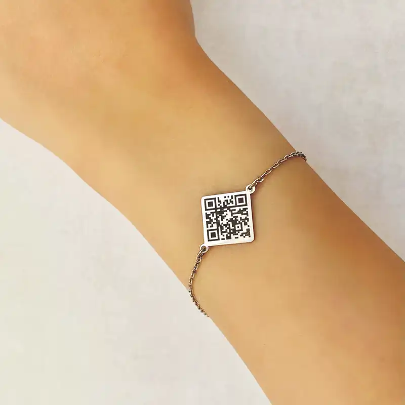 دستبند نقره جواهری تفرشی مدل کیو آر کد