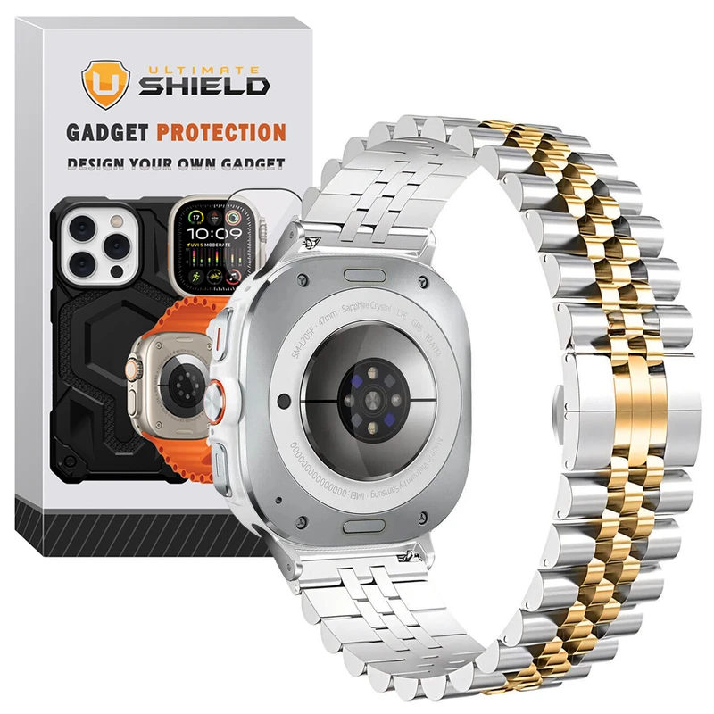 بند آلتیمیت شیلد مدل 5Row SLV2C NV7 مناسب برای ساعت هوشمند سامسونگ Galaxy Watch 7 Ultra 47mm