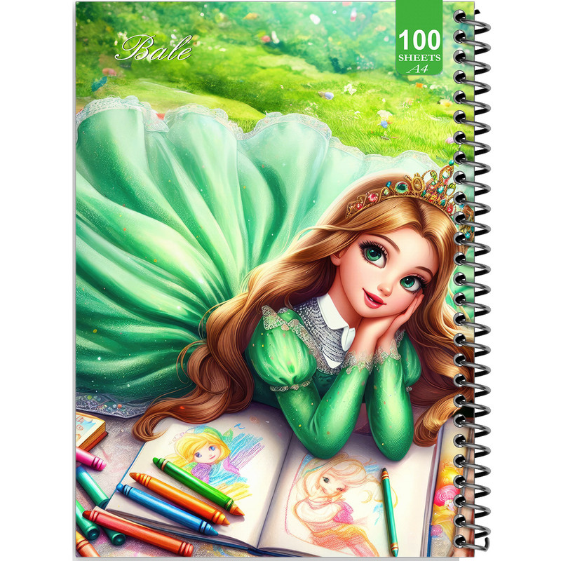 دفتر نقاشی 100 برگ بله طرح فانتزی دختر طراح کد A4-N98