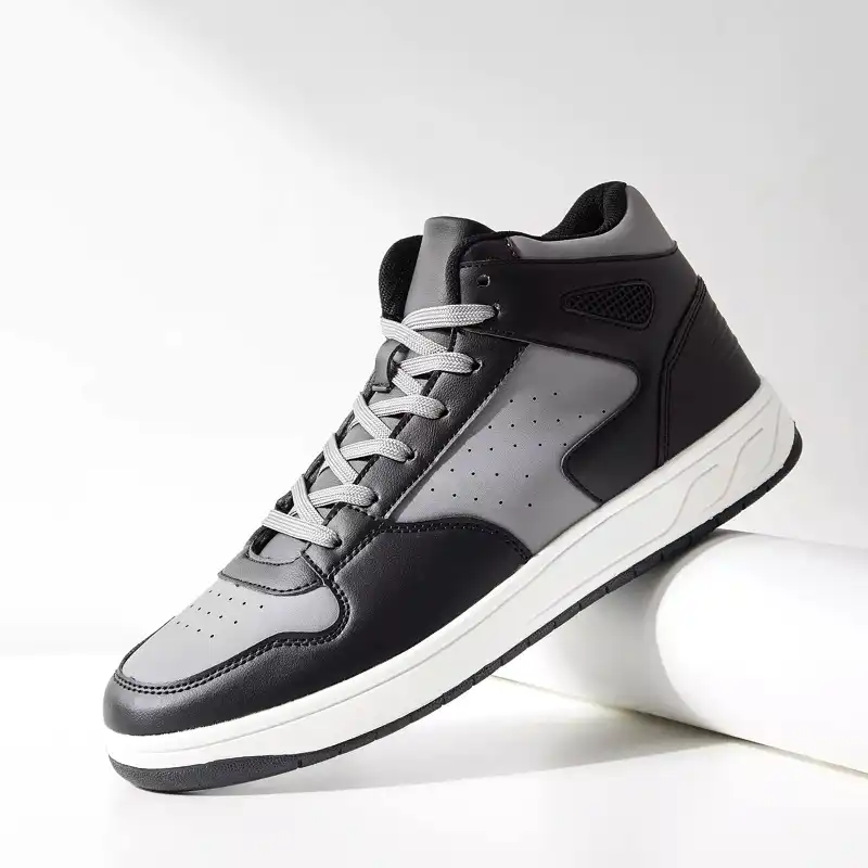 نیم بوت مردانه مکس مدل Panelled Hi-Top Sneakers with Lace-Up Closure