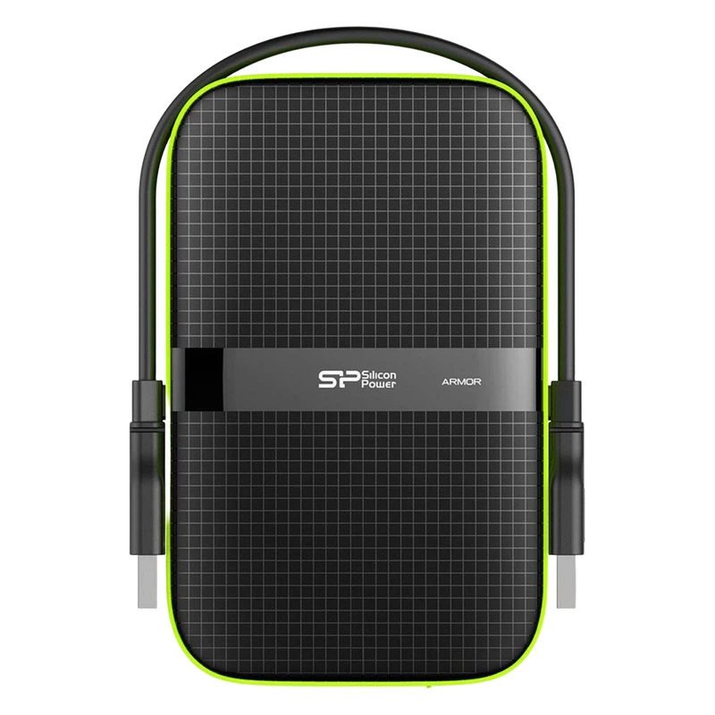 هارد اکسترنال سیلیکون پاور مدل Armor A60 ظرفیت دو ترابایت دارای رابط USB Type-A 3.2