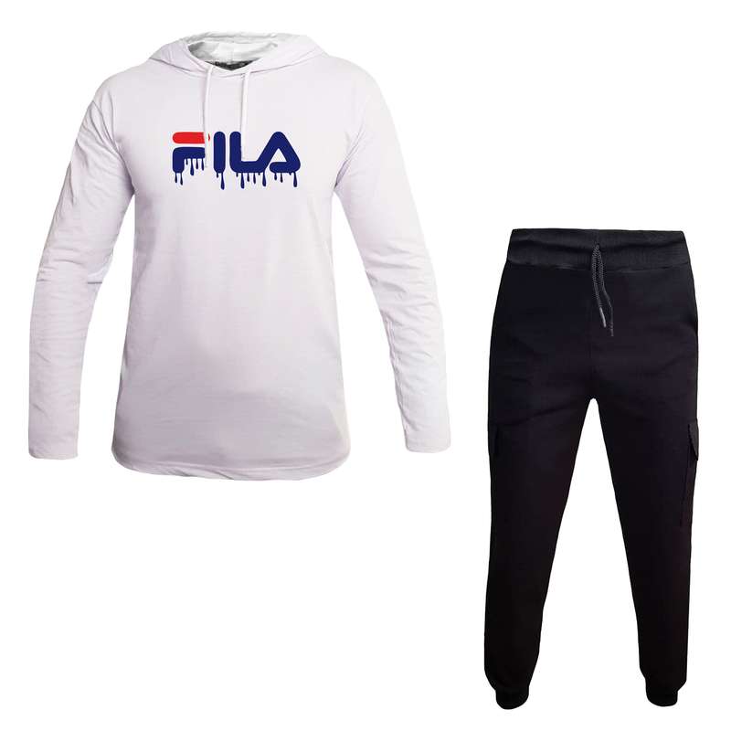 ست تی شرت کلاه دار و شلوار مردانه مدل FI 98777