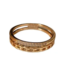 انگشتر زنانه ژوپینگ مدل دو ردیفه نگینی