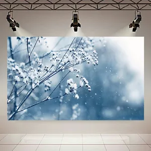 تابلو بوم طرح مخمل شکوفه مدل برفی کد AR304435