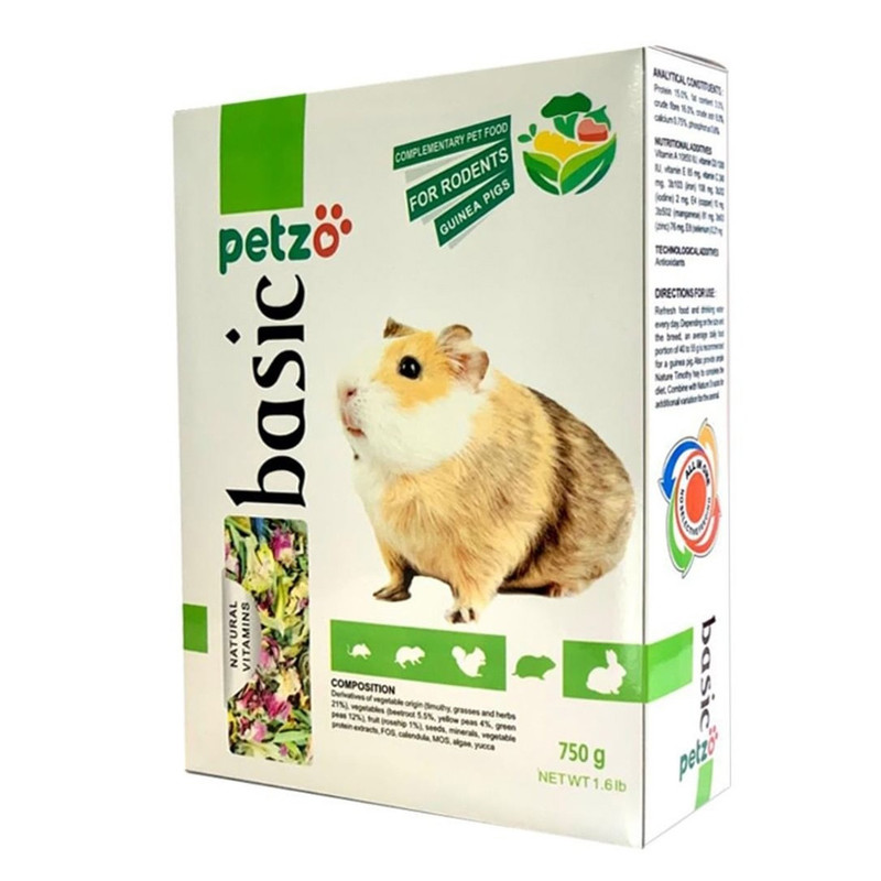 غذای خوکچه هندی پتزو مدل PZguenia وزن 750 گرم بسته 5 عددی