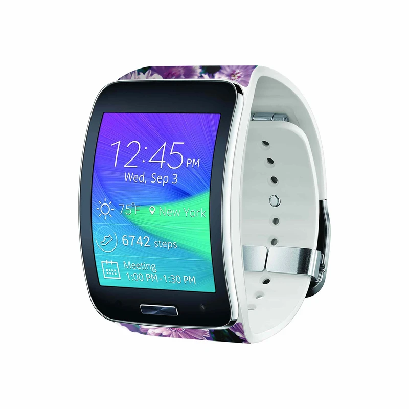 برچسب ماهوت طرح Purple_Flower مناسب برای ساعت هوشمند سامسونگ Galaxy Gear S