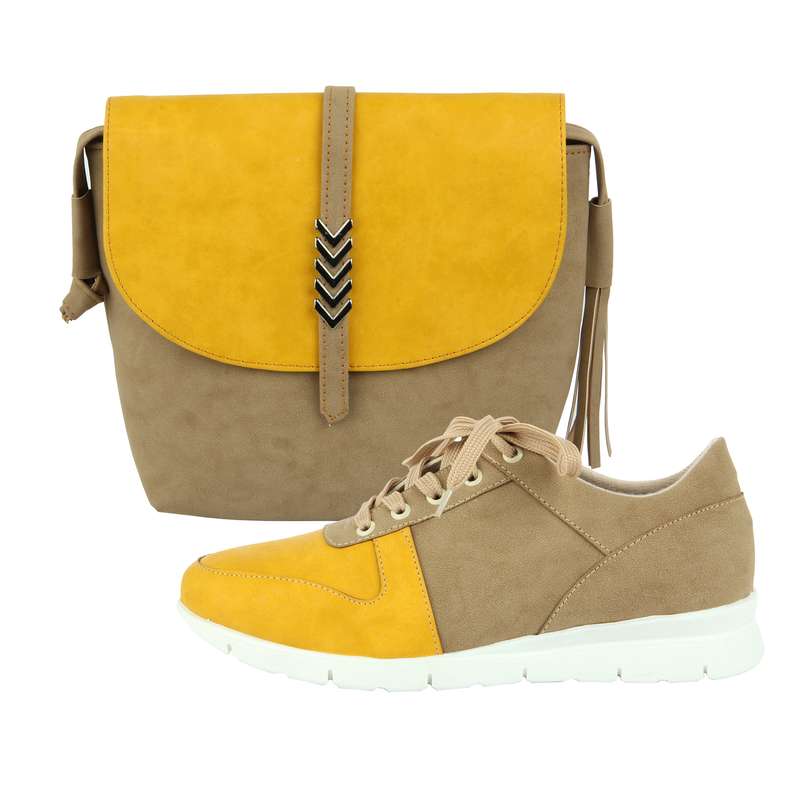 ست کیف و کفش زنانه ست کالکشن مدل 2162 رنگ زرد