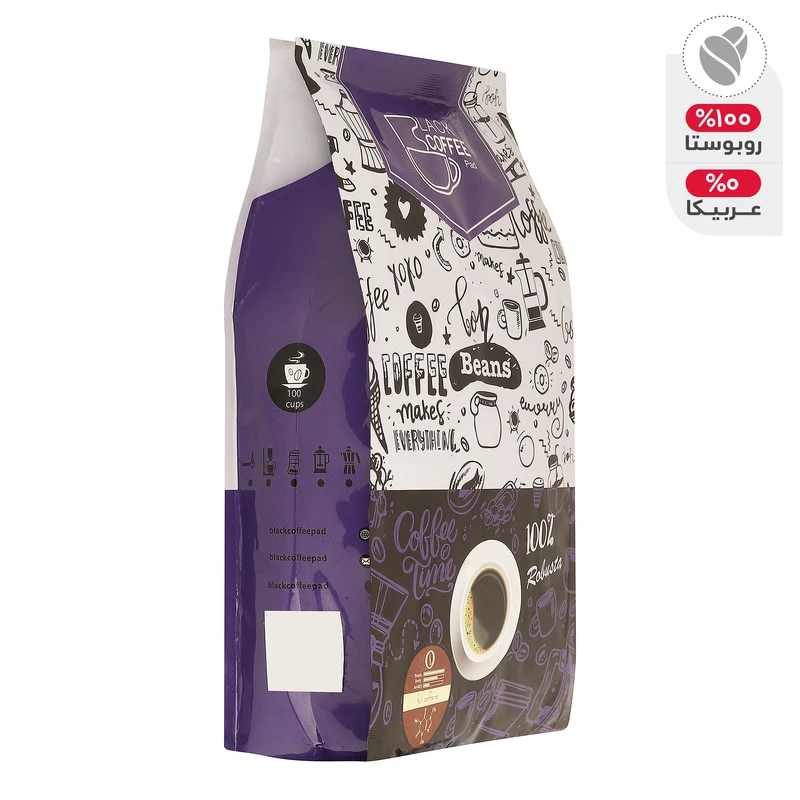 دانه قهوه 100% روبوستا بلک کافی - 1000 گرم