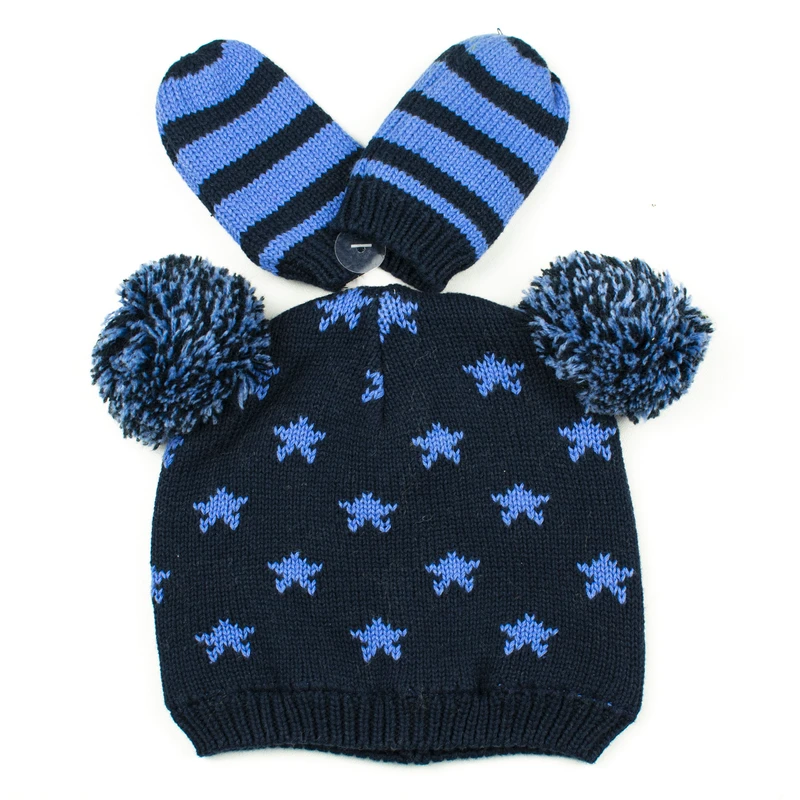 ست کلاه و دستکش بافتنی پسرانه مدل hd007