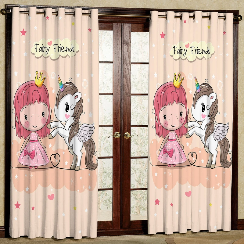  پرده مدل دختر بچه مخمل پانچی کد 4684 سایز 200x140 سانتی متر