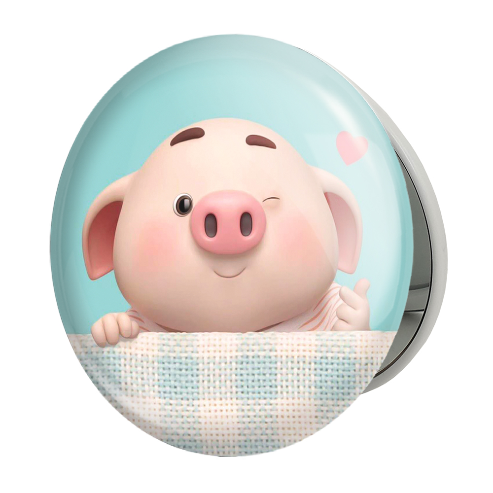 آینه جیبی خندالو طرح بچه خوک مدل تاشو کد 2960 