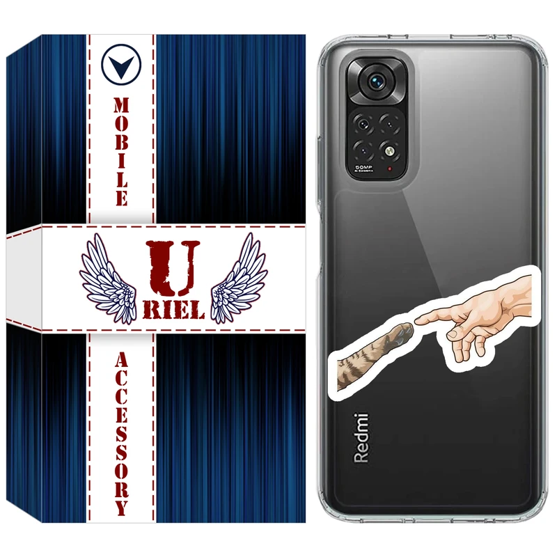 کاور یوریل مدل Clear کد 94 طرح دست گربه مناسب برای گوشی موبایل شیائومی Redmi Note 11 4G / Note 11S